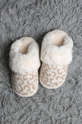JCL6125 Super Lux Leopard Faux Fur Cuff Slippers - MiMi Wholesale