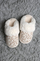 JCL6125 Super Lux Leopard Faux Fur Cuff Slippers - MiMi Wholesale
