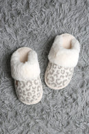 JCL6125 Super Lux Leopard Faux Fur Cuff Slippers - MiMi Wholesale