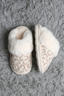 JCL6125 Super Lux Leopard Faux Fur Cuff Slippers - MiMi Wholesale