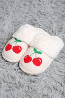 JCL6136 Super Lux Cherry Faux Fur Cuff Slippers - MiMi Wholesale