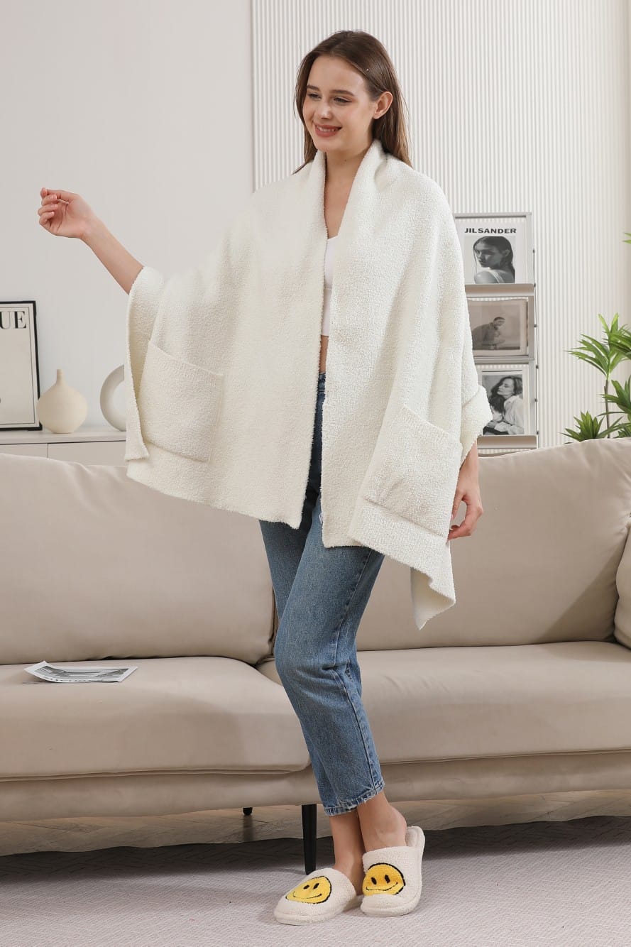 JCL6212 Open Shawl Cardigan with Pockets - MiMi Wholesale