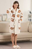 JCL6251 Super Lux Football Pattern Robe/Cardigan - MiMi Wholesale