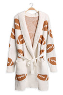 JCL6251 Super Lux Football Pattern Robe/Cardigan - MiMi Wholesale