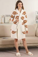 JCL6251 Super Lux Football Pattern Robe/Cardigan - MiMi Wholesale