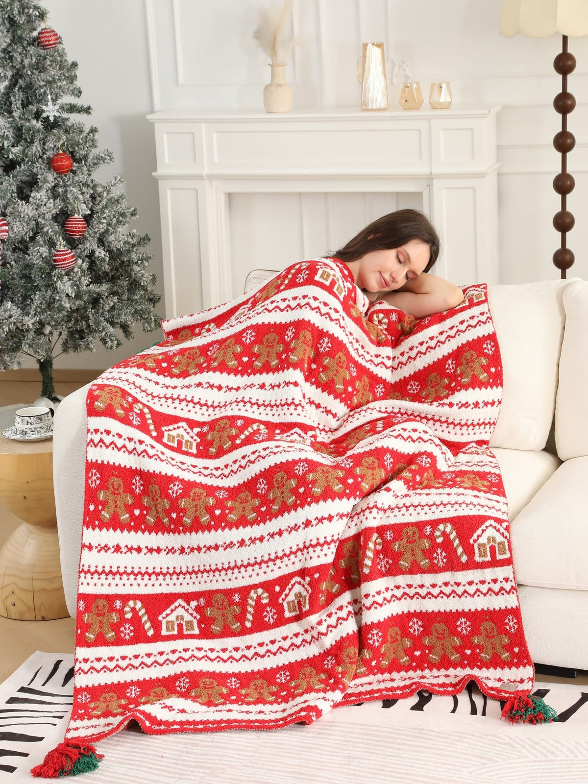JCL6304 Christmas Tassel Throw Blanket - MiMi Wholesale
