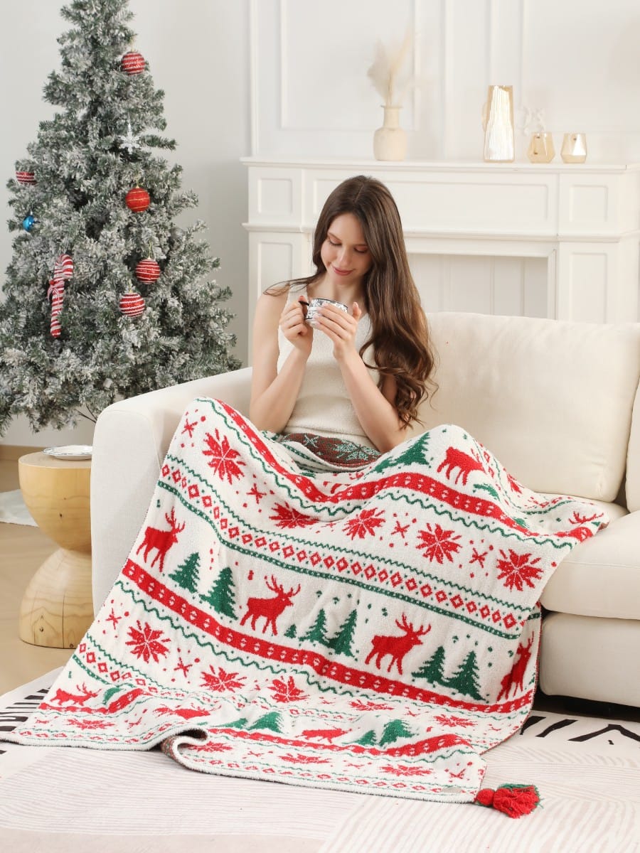 JCL6304 Christmas Tassel Throw Blanket - MiMi Wholesale