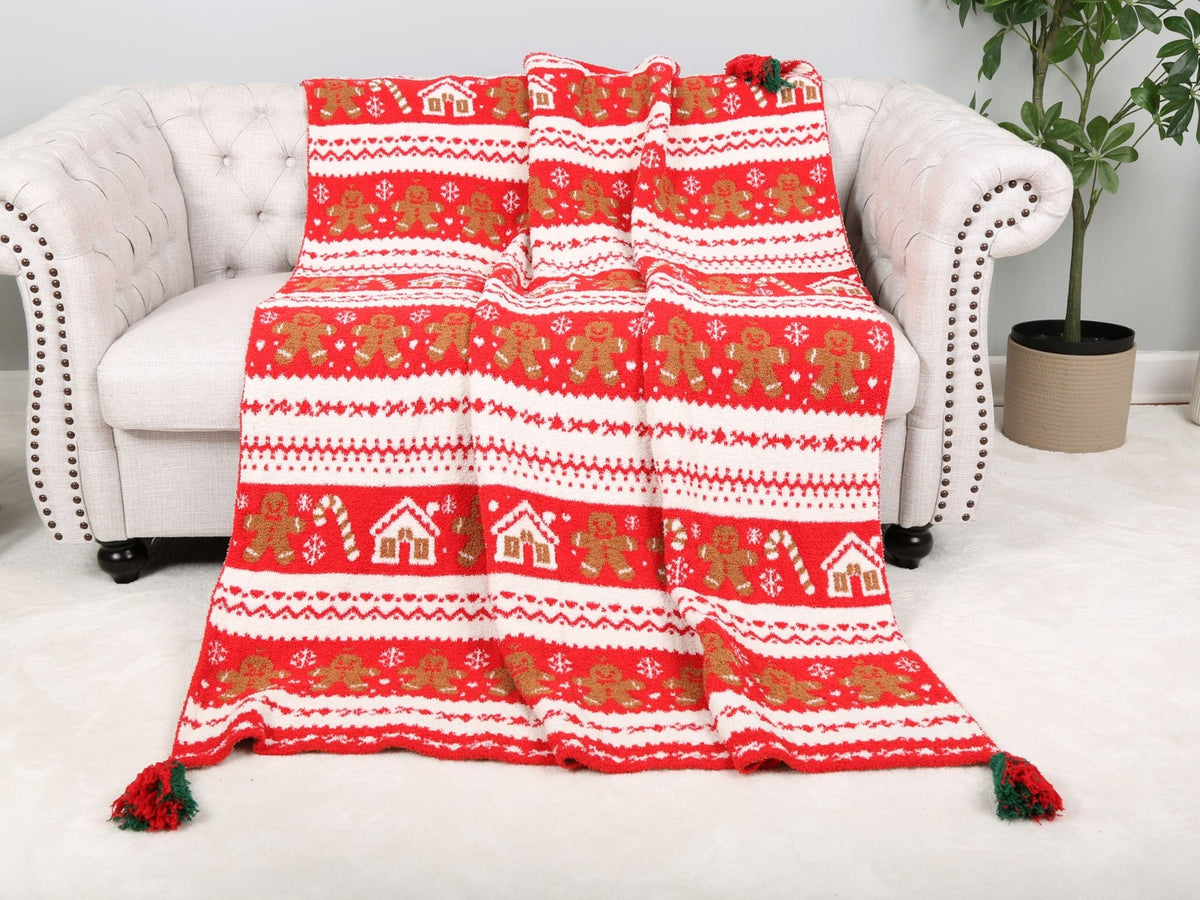JCL6304 Christmas Tassel Throw Blanket - MiMi Wholesale