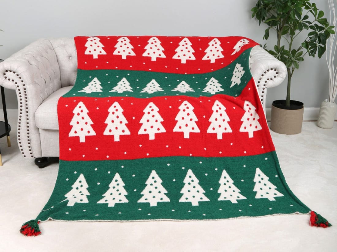 JCL6304 Christmas Tassel Throw Blanket - MiMi Wholesale