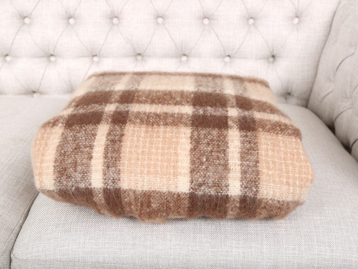 JCL6341 Brushed Plaid Throw Blanket with Fringe - MiMi Wholesale
