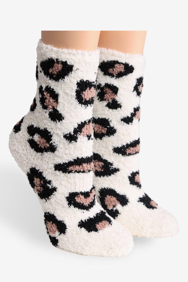 JCS105 Super Lux 6 Pcs Assorted Leopard Crew Socks - MiMi Wholesale