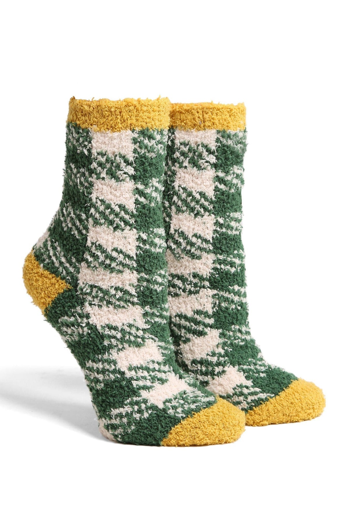 JCS115 Super Lux 6 Pcs Assorted Buffalo Check Crew Socks - MiMi Wholesale