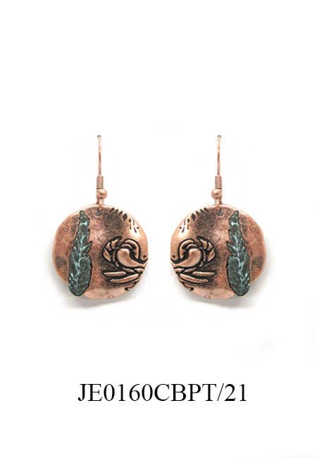 JE0160 Hammered Disc Drop Earrings - MiMi Wholesale