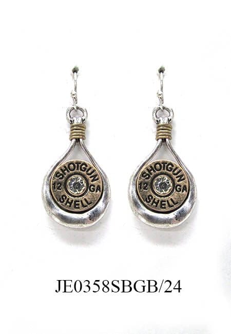 JE0358 Shotgun Shell Teardrop Earrings - MiMi Wholesale