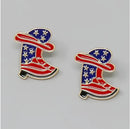 JE23089 Boots American Flag Stud Earrings - MiMi Wholesale