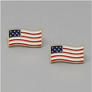 JE23092 American Flag Stud Earrings - MiMi Wholesale