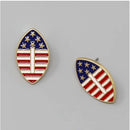 JE23096 Football American Flag Stud Earrings - MiMi Wholesale