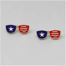 JE23099 Sunglasses American Flag Stud Earrings - MiMi Wholesale