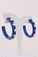 JE23129 Gameday Hoop Earring with Star - MiMi Wholesale