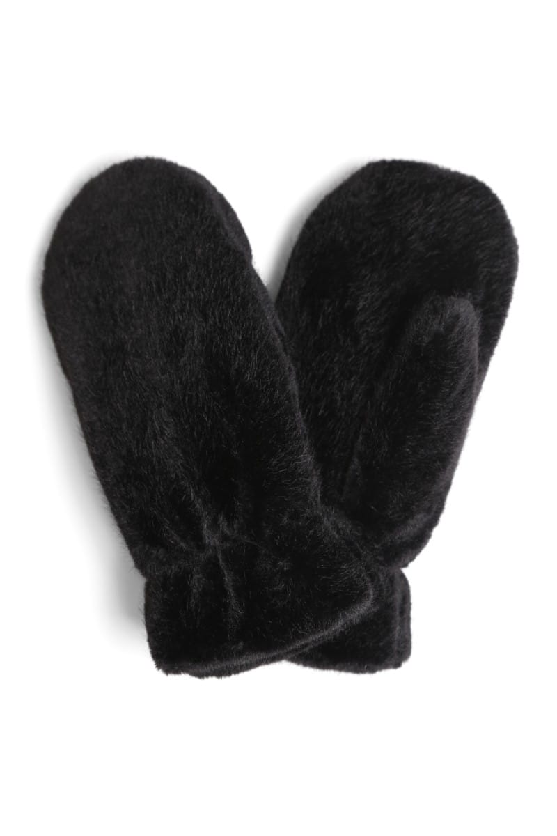 JG905 Solid Faux Fur Mittens - MiMi Wholesale