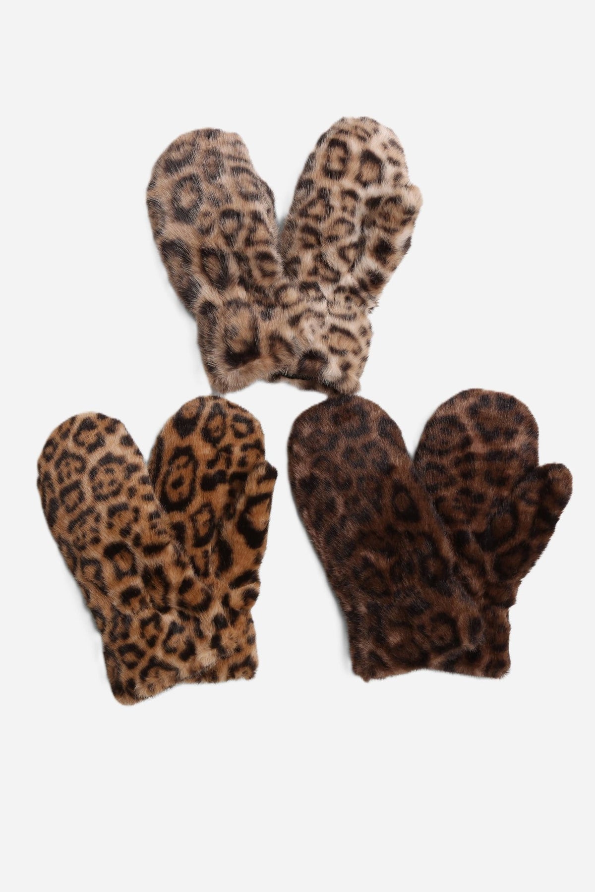 JG924 Leopard Fur Mittens - MiMi Wholesale