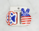 JHB1161 American Flag Paw Peace Sign Hairclip - MiMi Wholesale