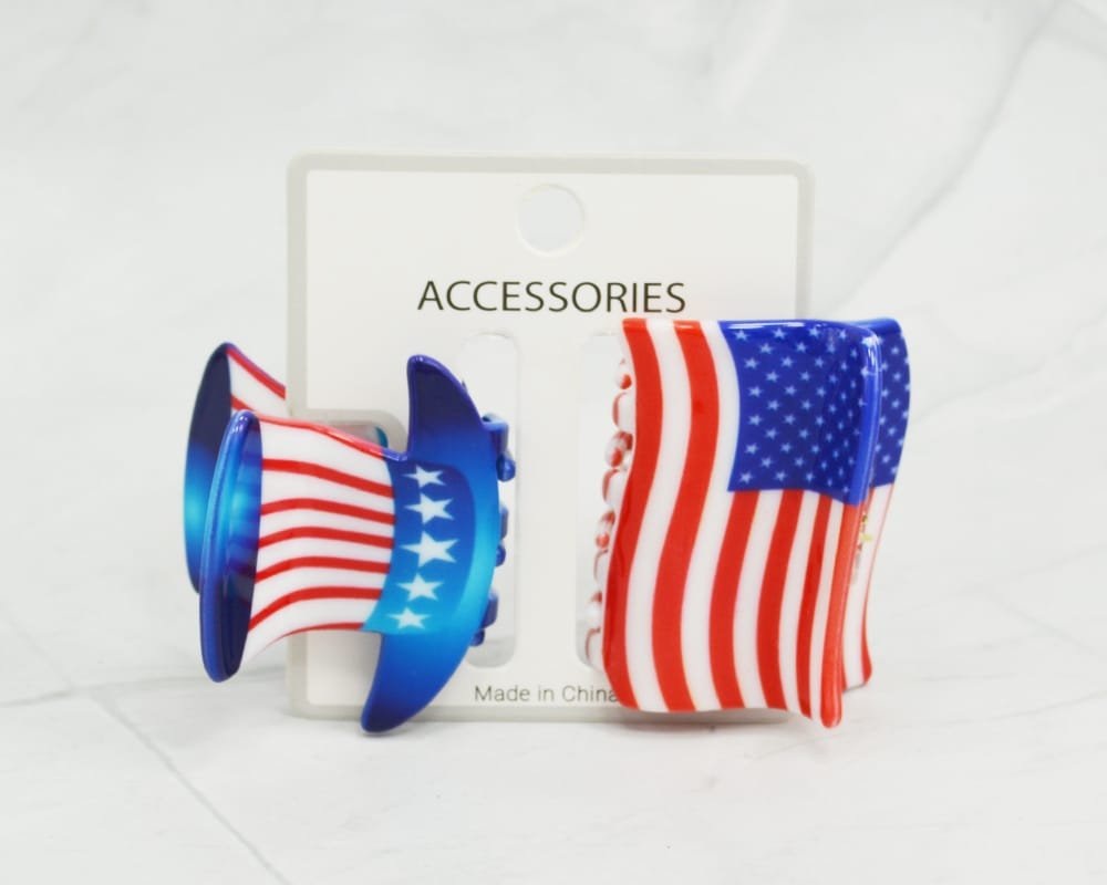 JHB1162 American Flag Hat Flag Hairclip - MiMi Wholesale