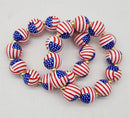 JKB2100 Americana Wooden Ball Stretch Bracelet Set - MiMi Wholesale