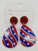 JKE2226 Americana Swirl Flag Acetate Earrings - MiMi Wholesale