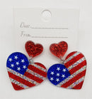 JKE2228 Americana Heart Acetate Earrings - MiMi Wholesale