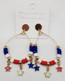JKE2256 Americana Star Dangle Earrings - MiMi Wholesale