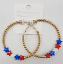 JKE2259 Americana Star Hoop Earrings - MiMi Wholesale