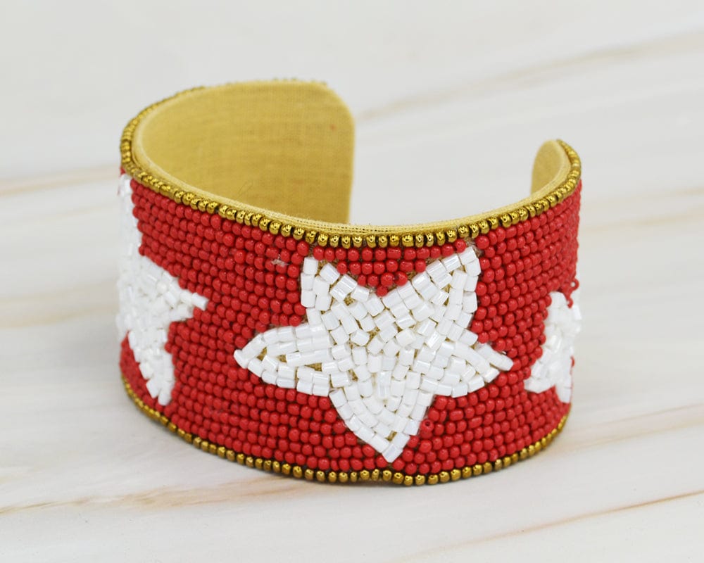 JMB1001 Gameday Star Beaded Cuff - MiMi Wholesale