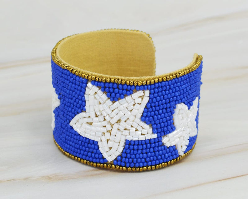 JMB1001 Gameday Star Beaded Cuff - MiMi Wholesale