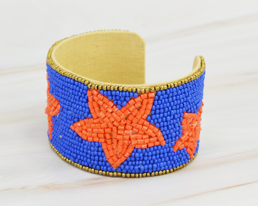 JMB1001 Gameday Star Beaded Cuff - MiMi Wholesale