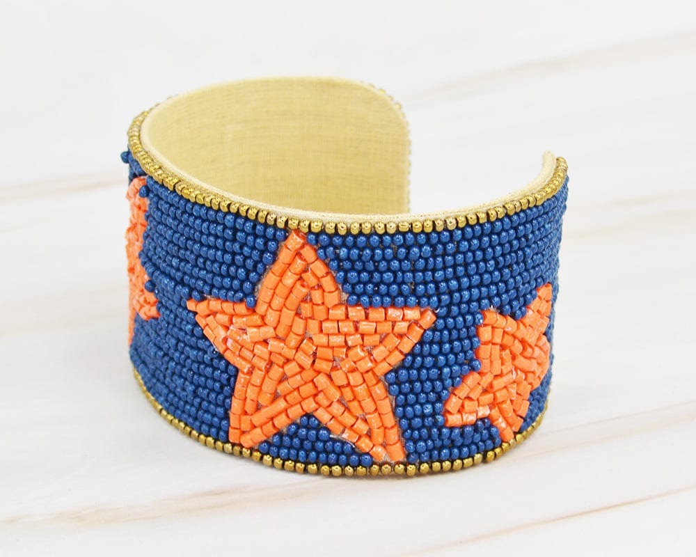 JMB1001 Gameday Star Beaded Cuff - MiMi Wholesale
