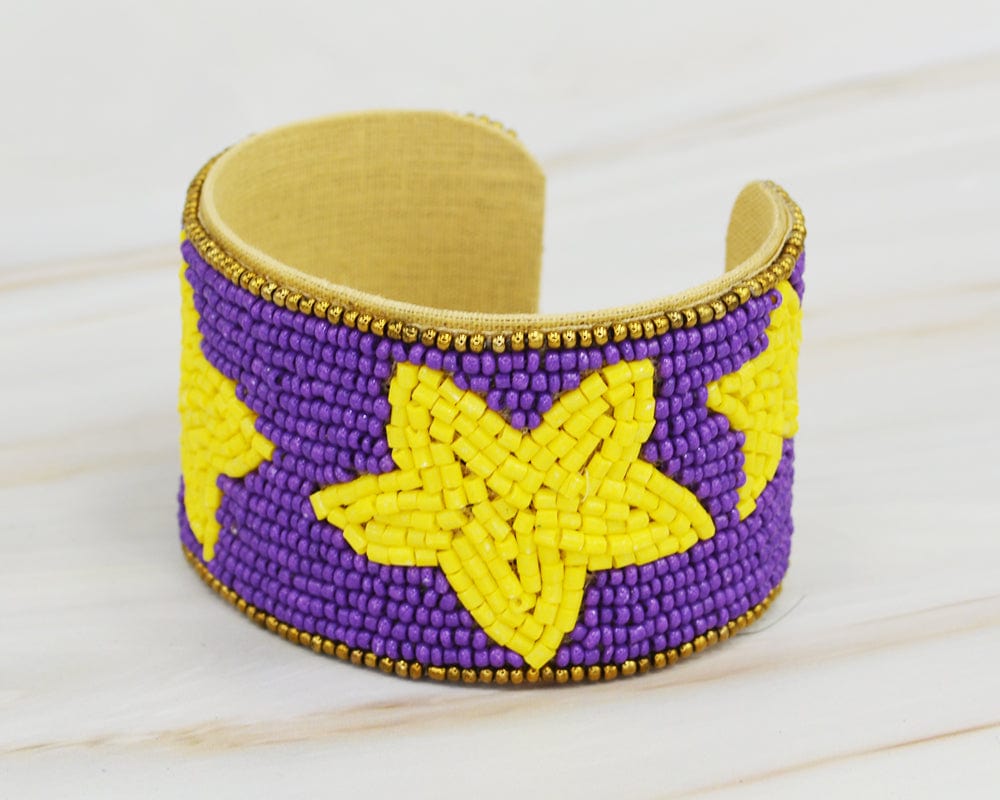 JMB1001 Gameday Star Beaded Cuff - MiMi Wholesale