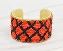 JMB1002 Gameday X Cross Beaded Cuff - MiMi Wholesale