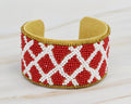 JMB1002 Gameday X Cross Beaded Cuff - MiMi Wholesale