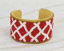 JMB1002 Gameday X Cross Beaded Cuff - MiMi Wholesale