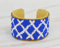 JMB1002 Gameday X Cross Beaded Cuff - MiMi Wholesale