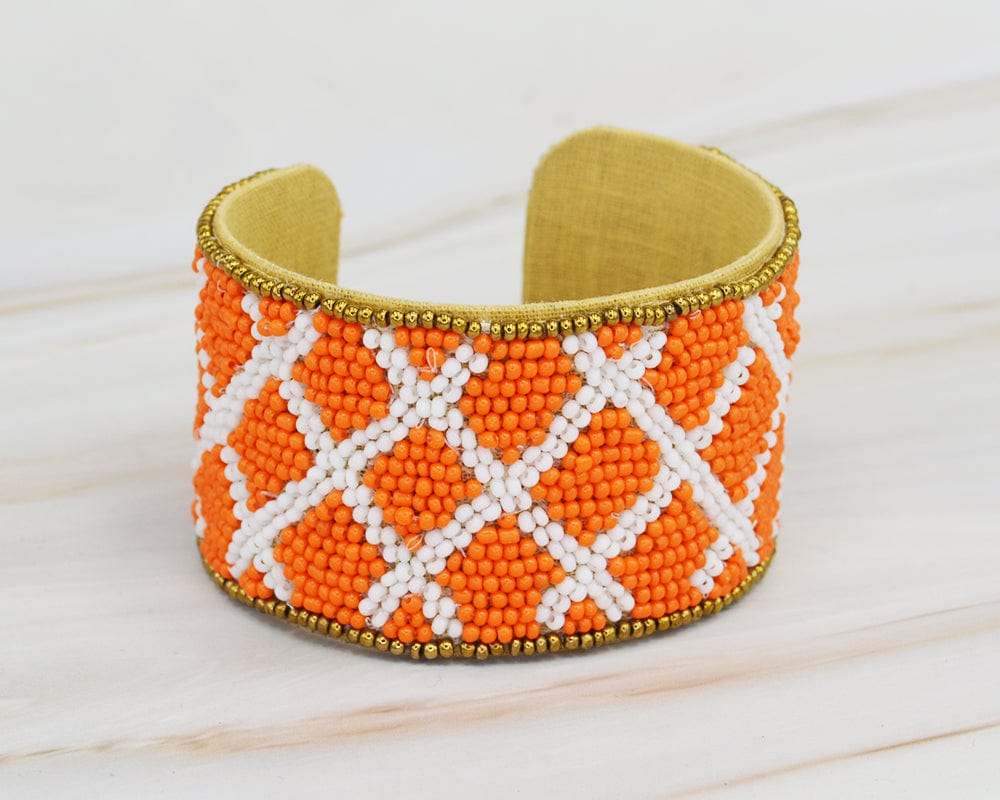 JMB1002 Gameday X Cross Beaded Cuff - MiMi Wholesale