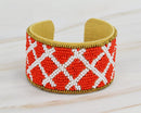 JMB1002 Gameday X Cross Beaded Cuff - MiMi Wholesale