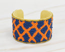 JMB1002 Gameday X Cross Beaded Cuff - MiMi Wholesale