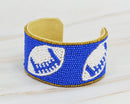 JMB1003 Gameday Football Beaded Cuff - MiMi Wholesale