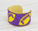 JMB1003 Gameday Football Beaded Cuff - MiMi Wholesale