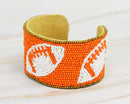 JMB1003 Gameday Football Beaded Cuff - MiMi Wholesale