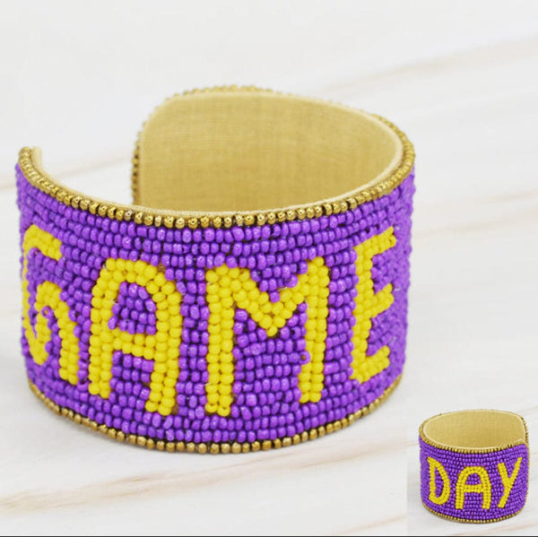 JMB1004 Gameday Beaded Cuff - MiMi Wholesale