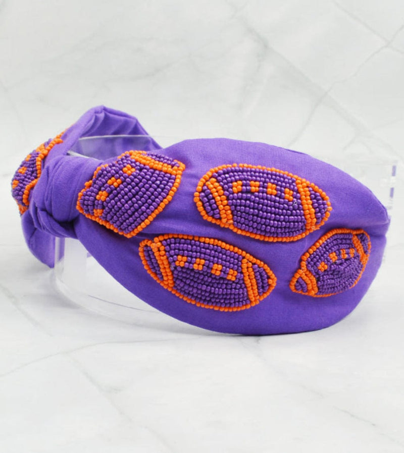 JMH1003 Gameday Beaded Football Headband - MiMi Wholesale