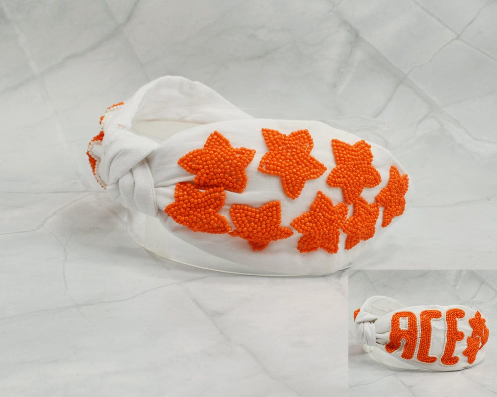 JMH1004 Gameday Beaded Ace and Star Headband - MiMi Wholesale